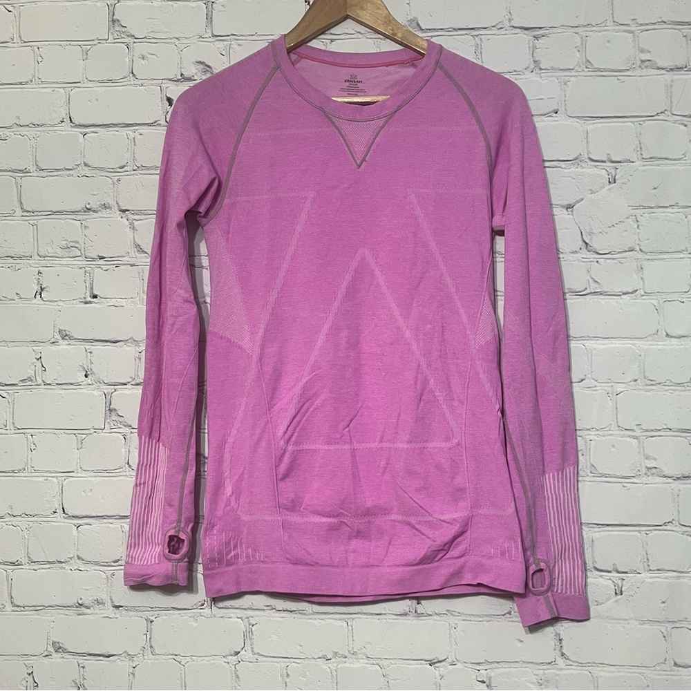 Zensah Long Sleeve Shirt Pink In Size Large Compression Recovery Athletic Gym - Picture 2 of 8